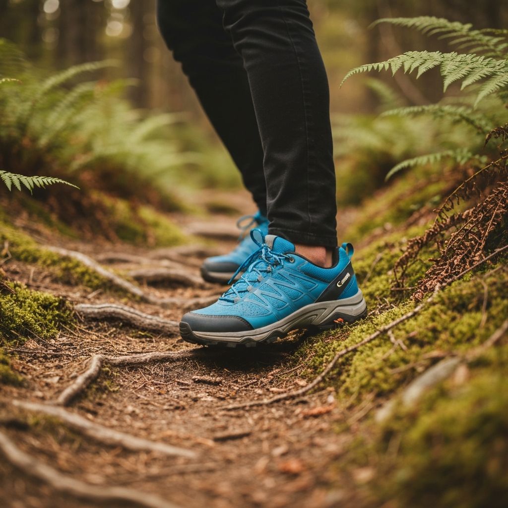 Walking shoes on natural path